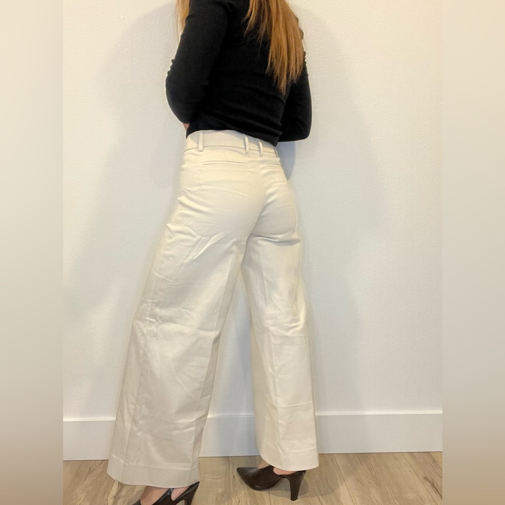 Banana Republic Factory Off-White khaki Wide-Leg Pants